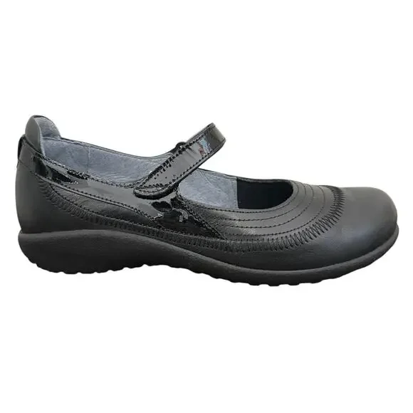 NAOT Kirei Mary Jane Shoes Black Leather US 7 Timeless Classic Comfort Coquette - Picture 2 of 11